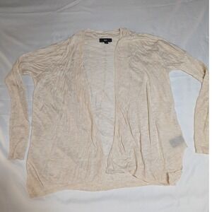 Mossimo Open Front Cardigan Womens Medium Cream Lightweight Knit Good Condition